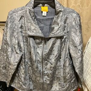 Ruby Rd. Textured Gray Jean Jacket